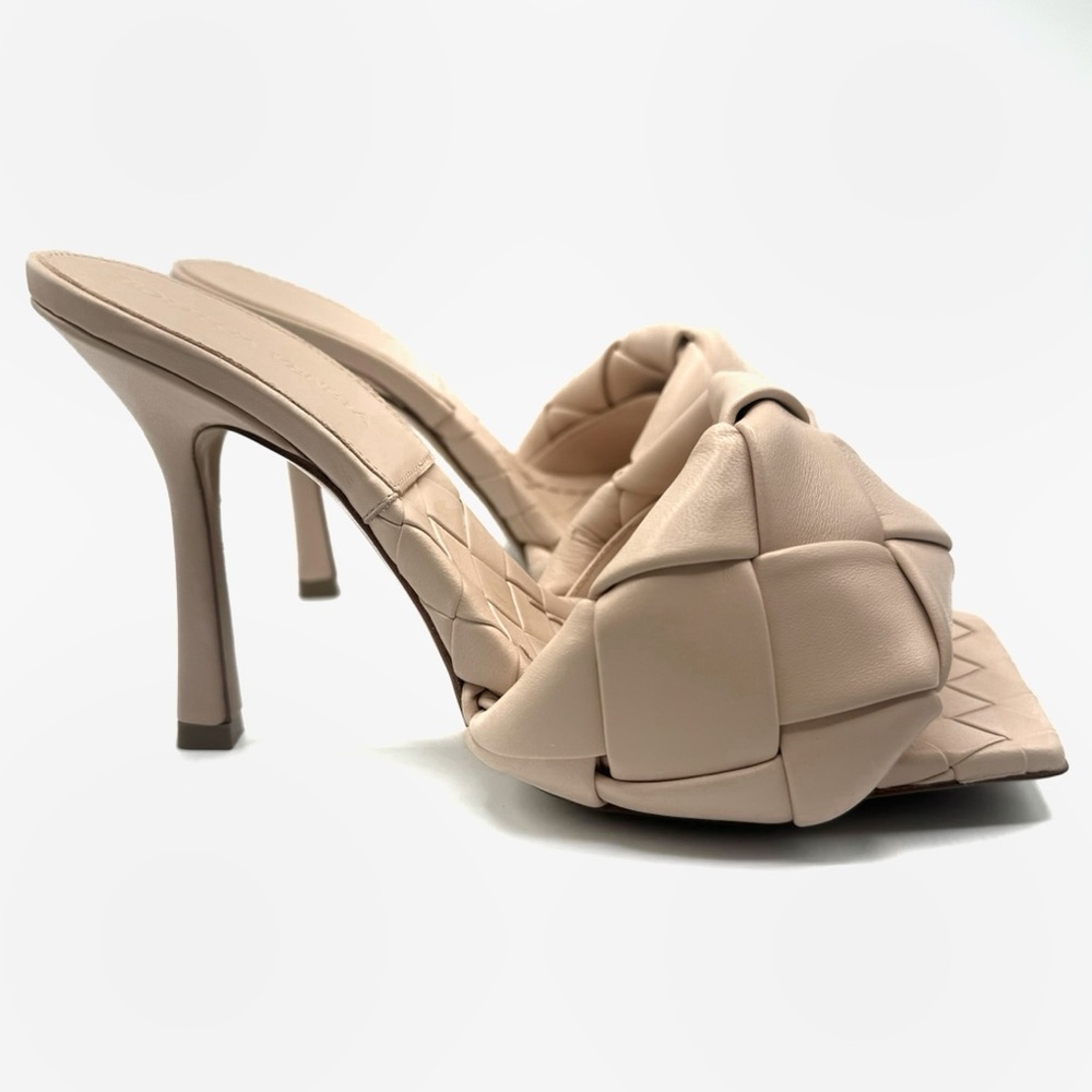 NEW Bottega Veneta Bandage Beige Lido Square Open Toe Sandal Heels Shoes Mules - Picture 4 of 14